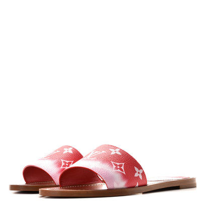 Louis Vuitton Monogram Escale Lock It Flat Mule 37.5 Rouge 2 of 11