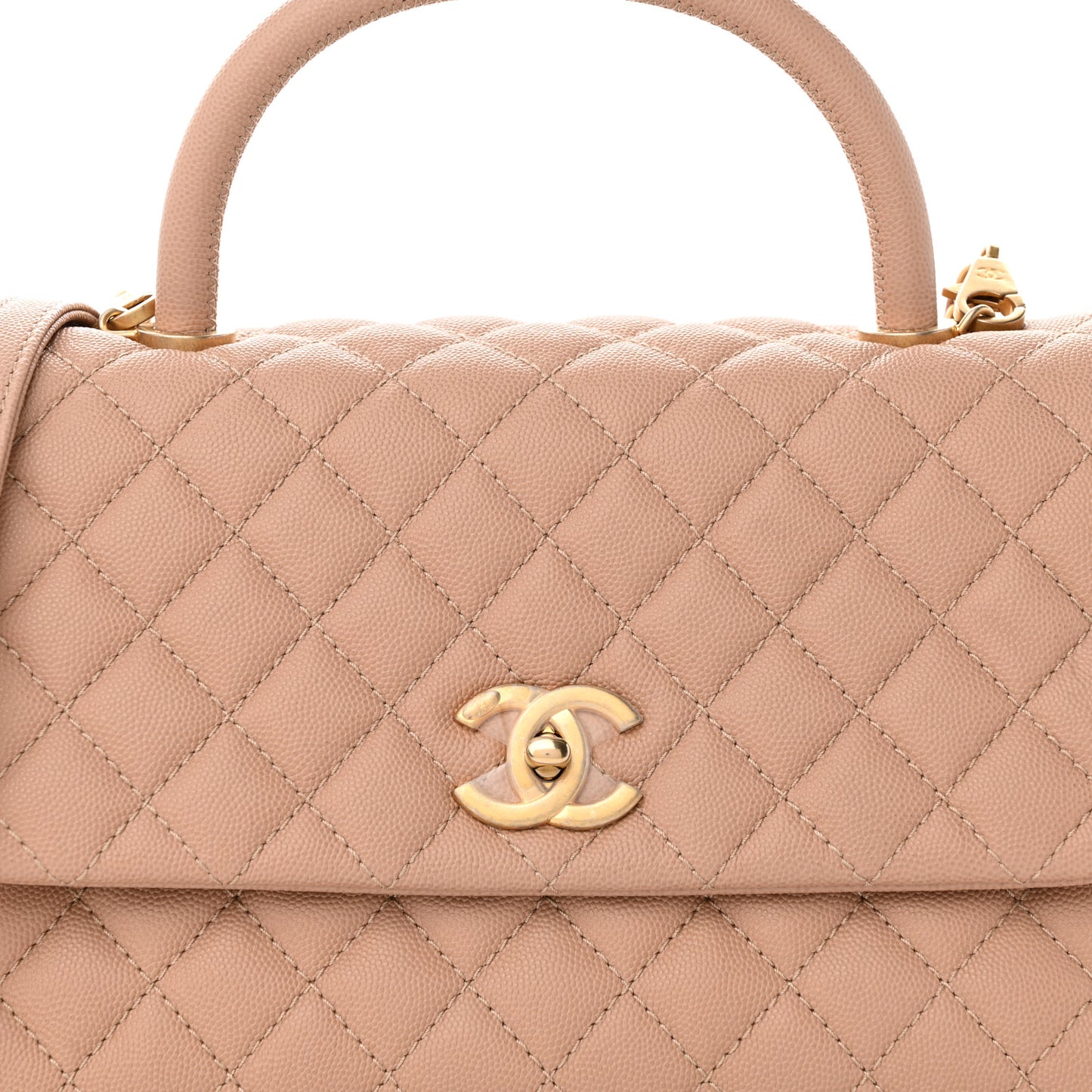 Caviar Quilted Small Coco Handle Flap Light Pink