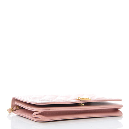 Chanel Caviar Quilted Boy Wallet On Chain WOC Light Pink 4 of 11