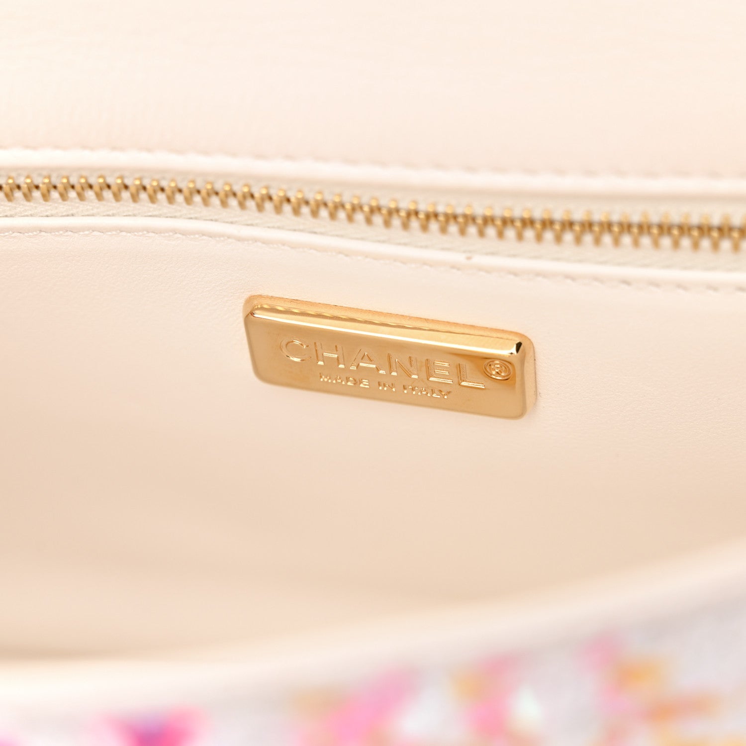 Chanel Sequin Logo Mini Rectangular Flap White Multicolor 6 of 11