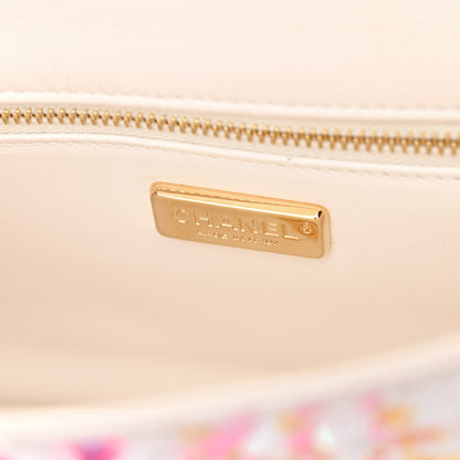 Chanel Sequin Logo Mini Rectangular Flap White Multicolor 6 of 11