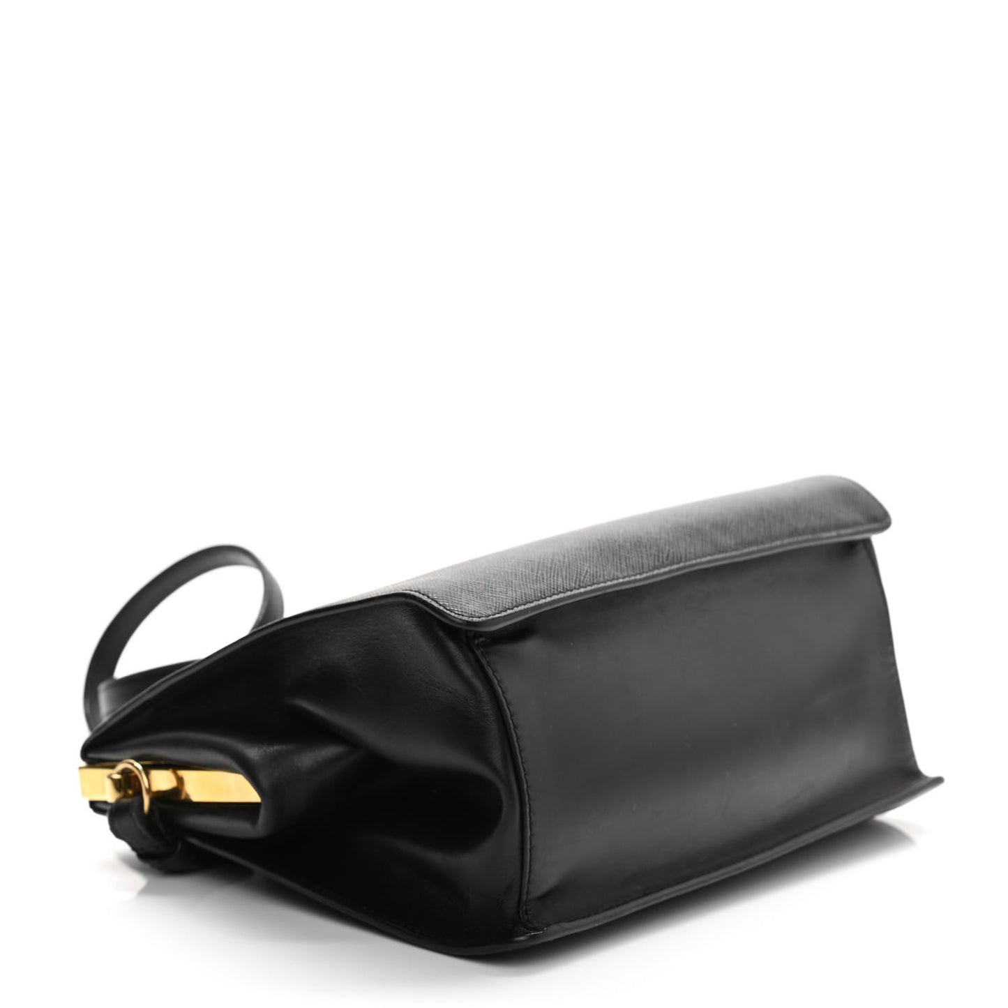 Saffiano City Calfskin Light Frame Bag Black