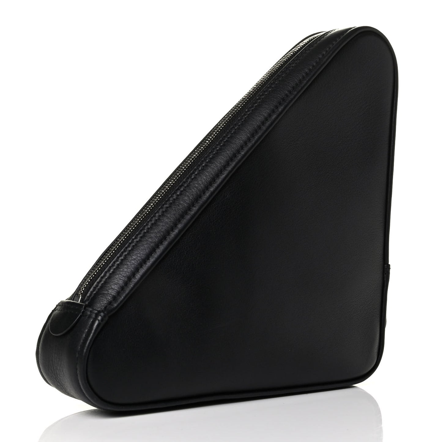Calfskin M Triangle Pouch Black