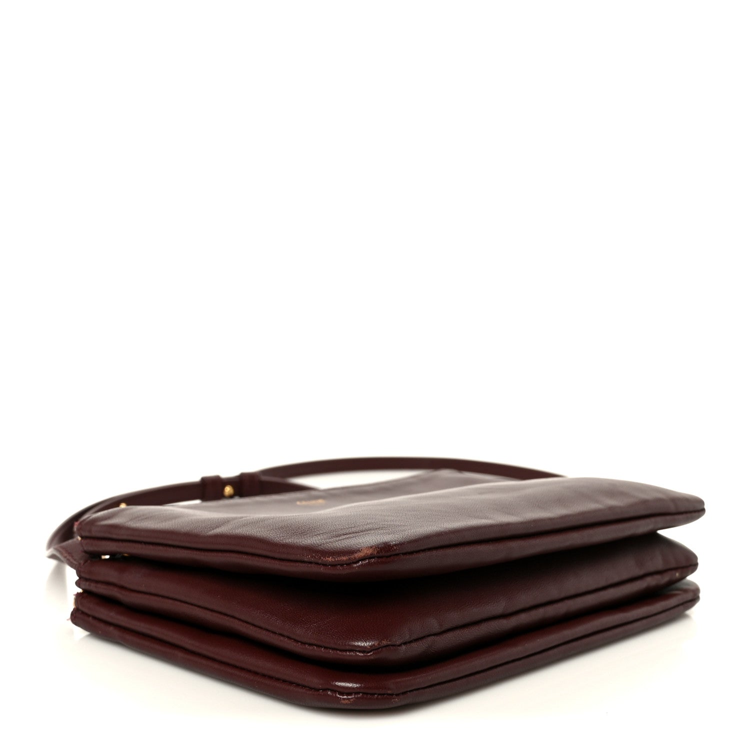 Celine Lambskin Small Trio Crossbody Bag Burgundy 4 of 11