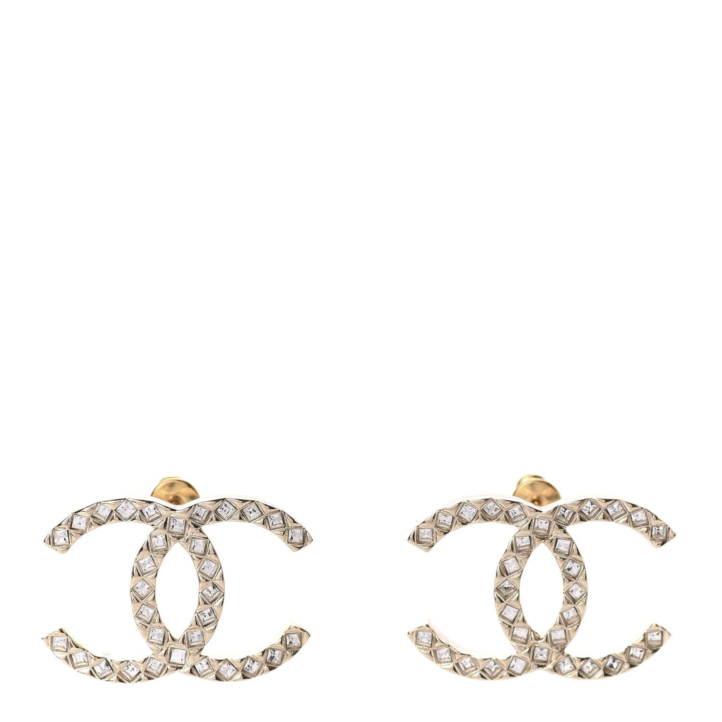 Baguette Crystal High Society CC Earrings Gold