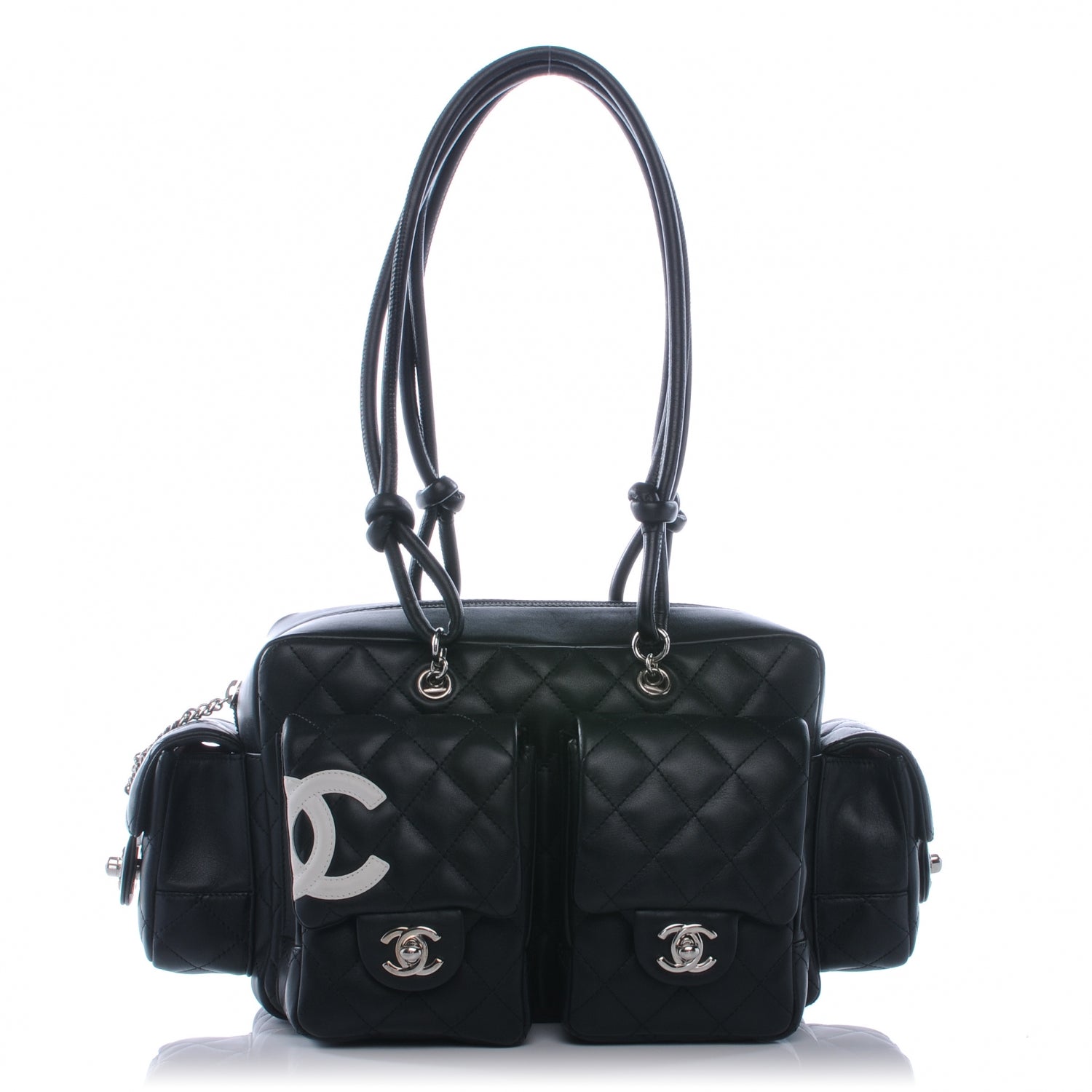 Chanel Calfskin Quilted Small Cambon Multipocket Reporter Black 1 of 9
