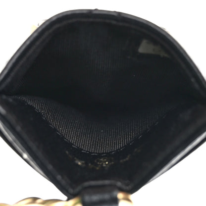 Chanel Shiny Goatskin Quilted Chanel 19 Card Holder On Chain Black 5 of 7