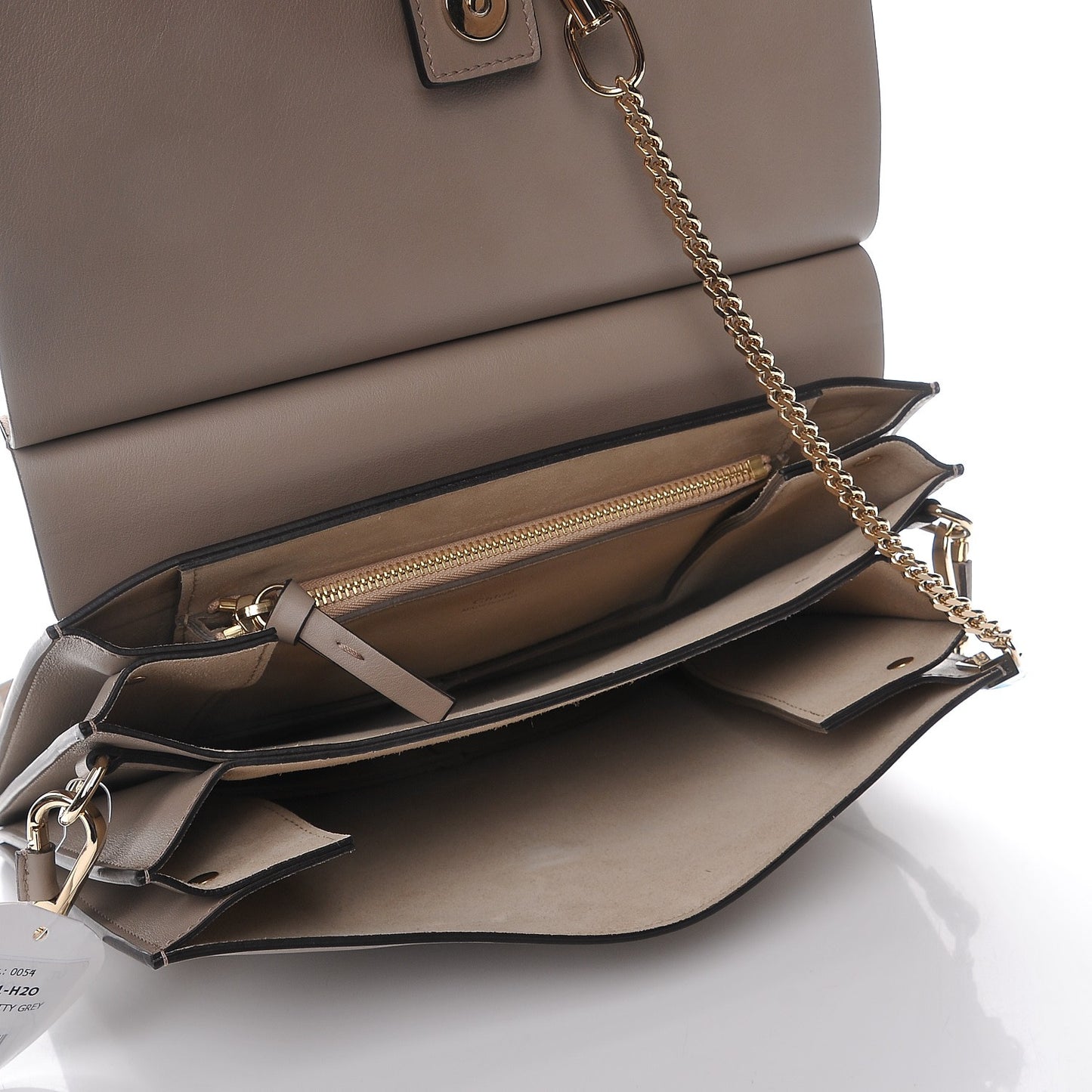 Calfskin Suede Medium Faye Shoulder Bag Motty Grey
