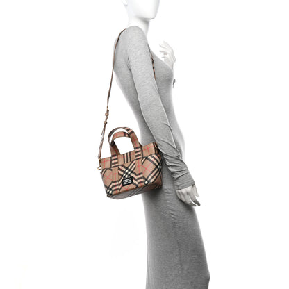 Burberry E-Canvas Check Daphne Tote Archive Beige 2 of 10