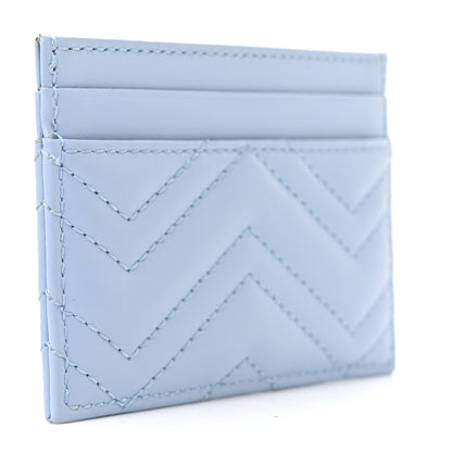 Gucci Calfskin Matelasse GG Marmont Card Holder Porcelain Light Blue 3 of 7