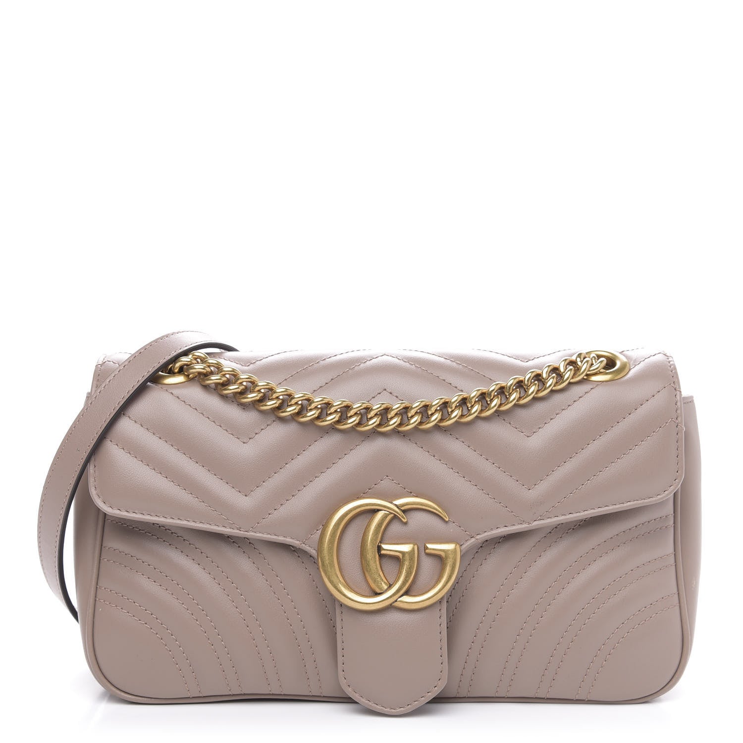 Gucci Calfskin Matelasse Small GG Marmont Shoulder Bag Porcelain Rose 1 of 10