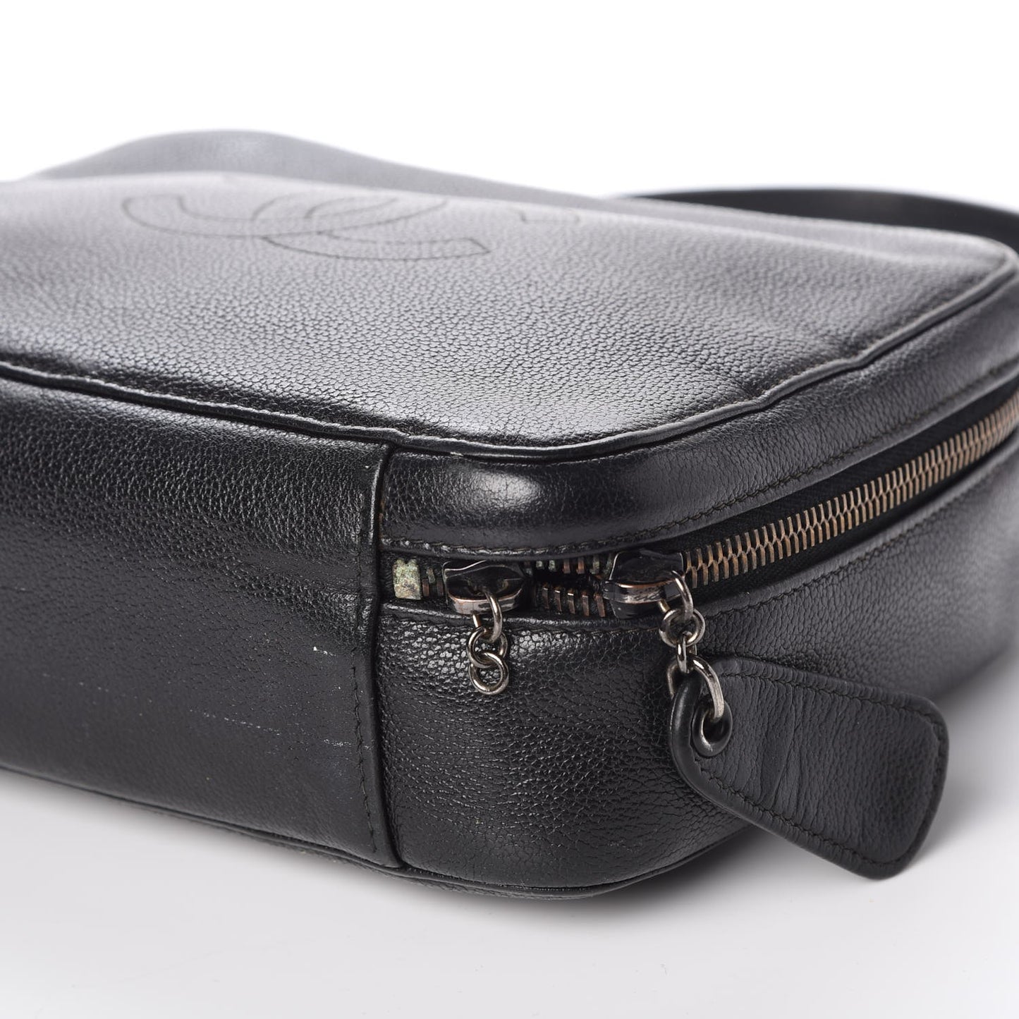 Calfskin CC Top Handle Bag Black
