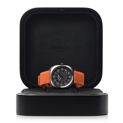 Hermes DLC Coated Titanium Rubber 39mm H08 Automatic Watch Orange 7 of 7