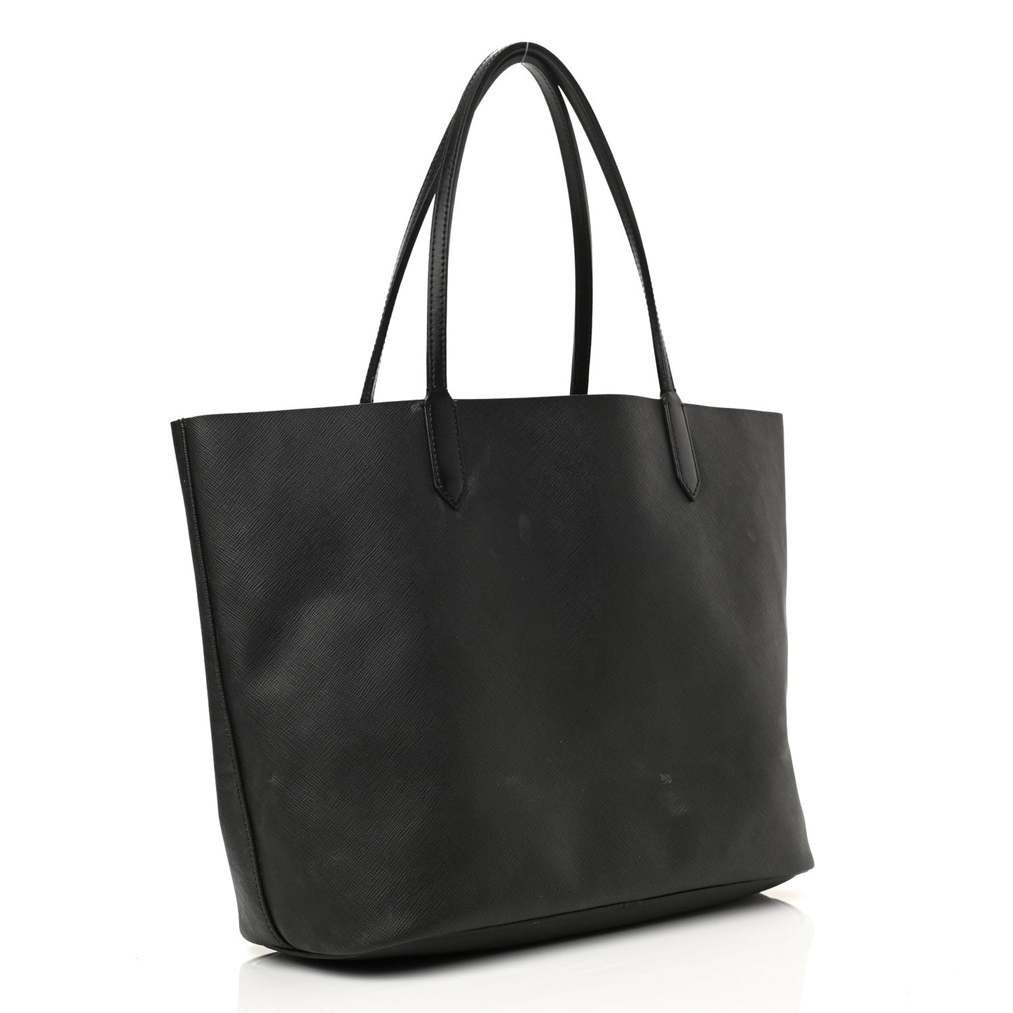 Textured Coated Canvas Bambi Print Large Antigona Tote Black