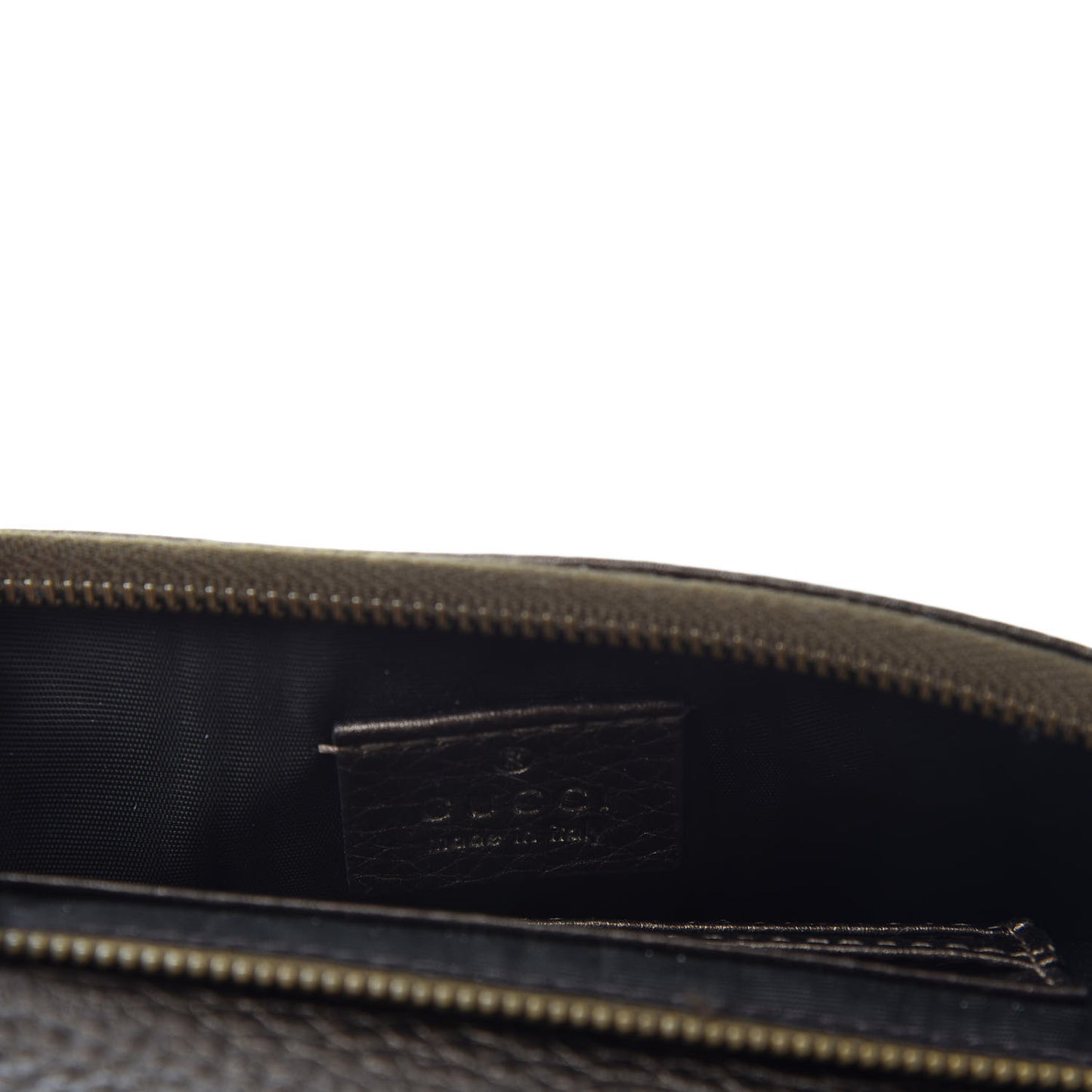 Metallic Pebbled Calfskin Bamboo Wristlet Brown