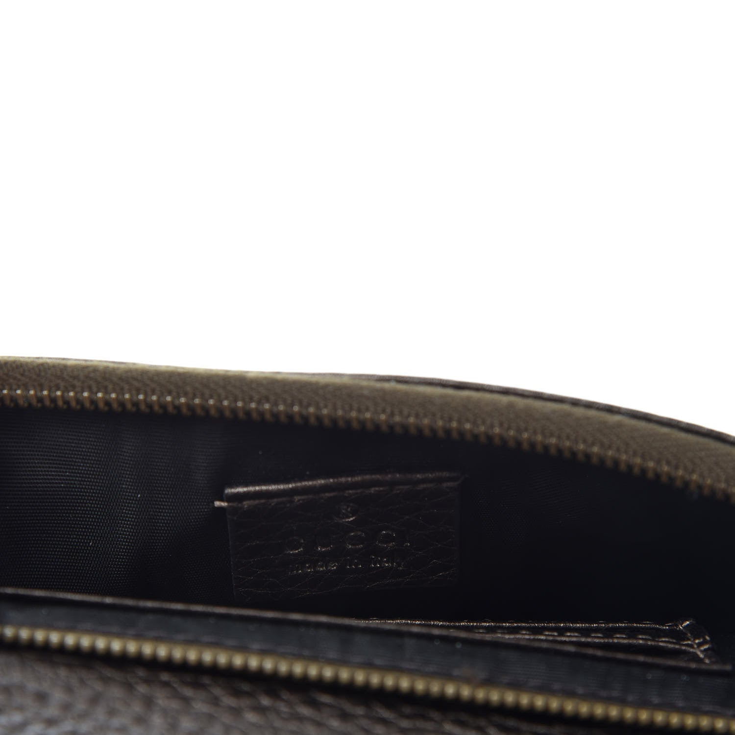 Gucci Metallic Pebbled Calfskin Bamboo Wristlet Brown 6 of 7