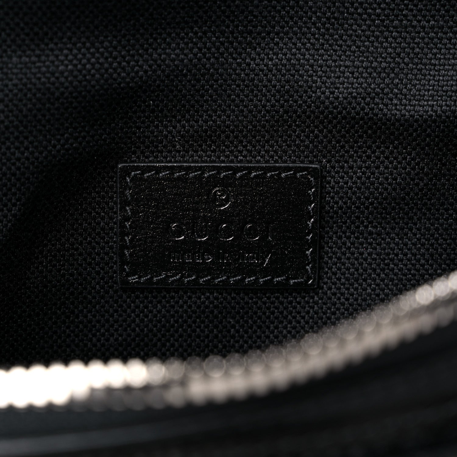 Gucci GG Supreme Monogram Textured Calfskin Retro Interlocking G Belt Bag Black 6 of 9