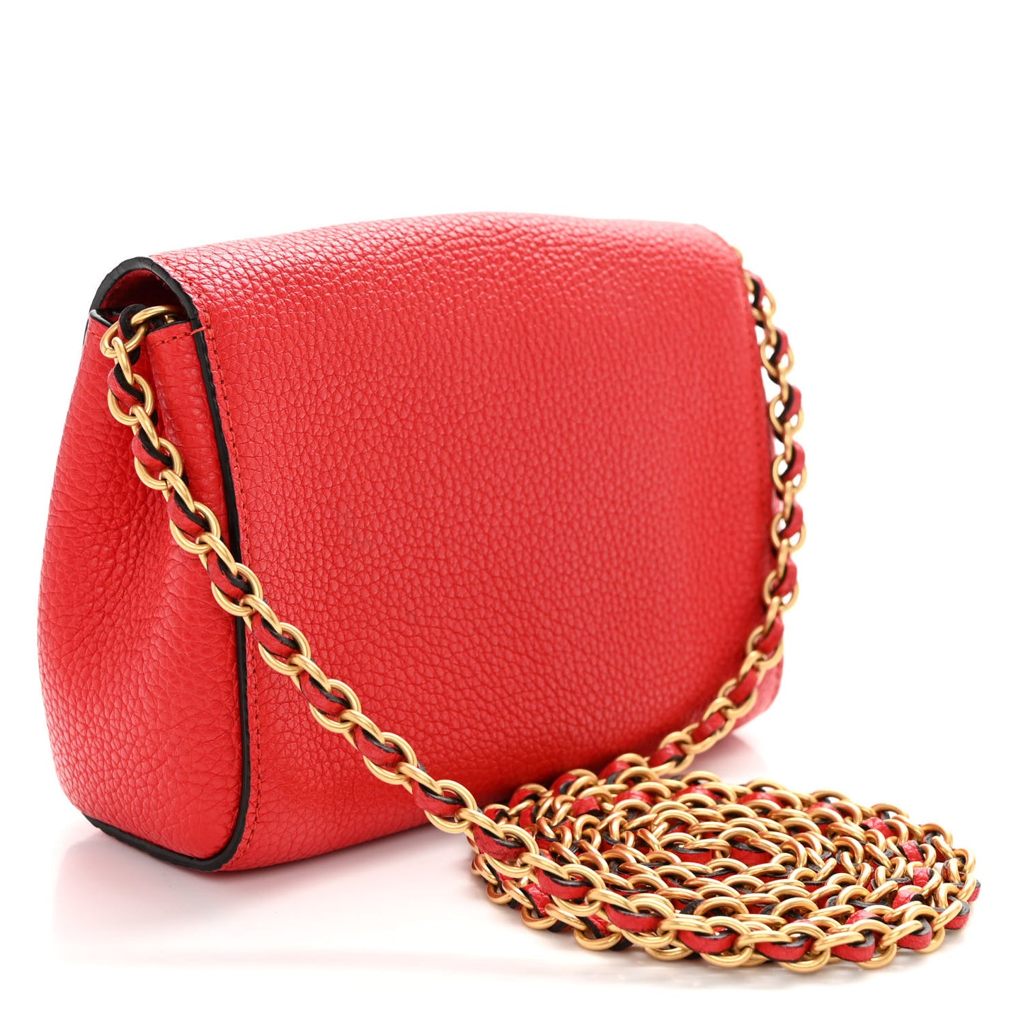 Classic Grain Calfskin Mini Lily Fiery Red