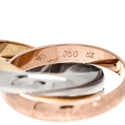 Cartier 18K Pink Yellow White Gold Classic Les Must De Cartier Trinity Ring 53 6.25 4 of 5