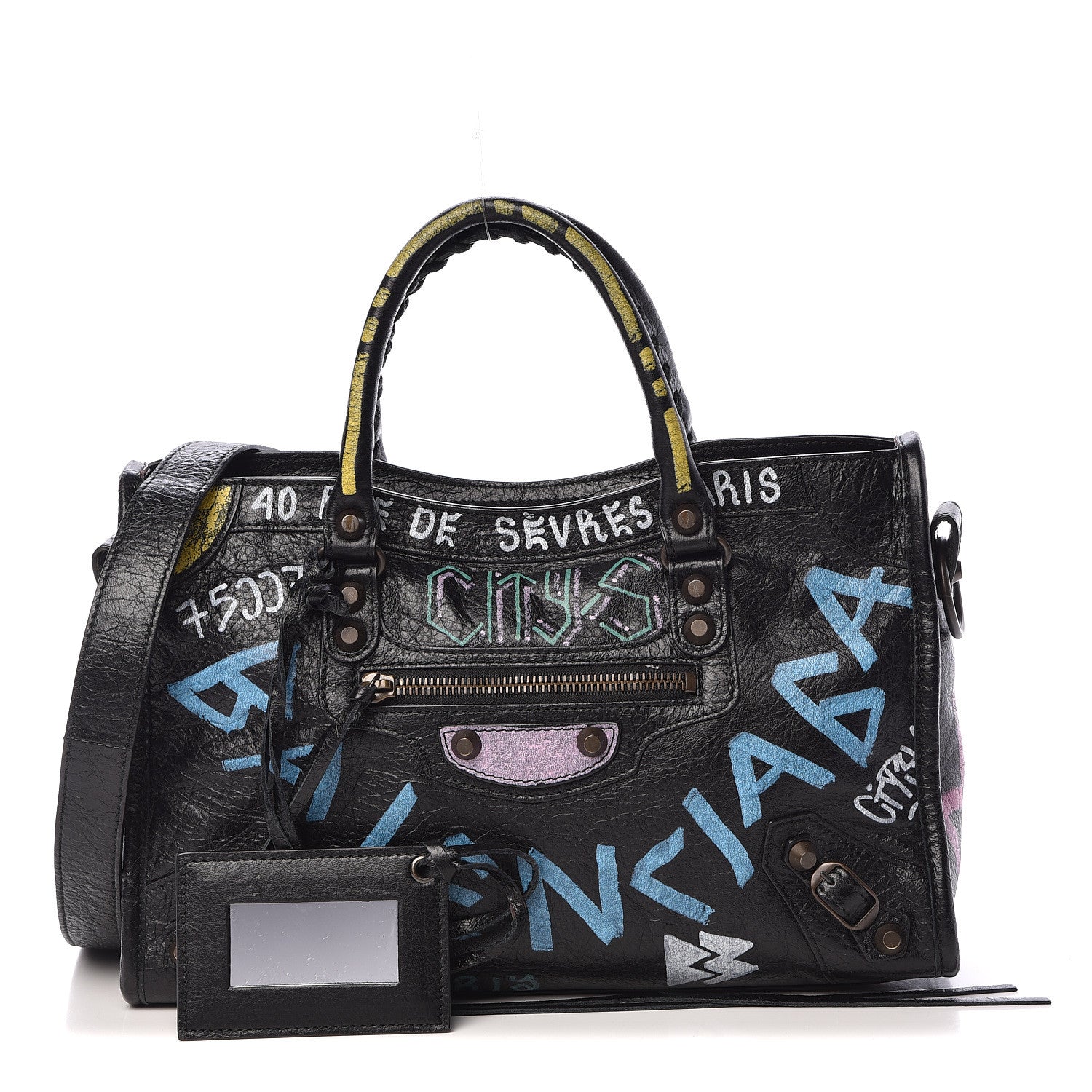 Balenciaga Agneau Graffiti All Over Classic Hardware S City Black Multicolor 1 of 10