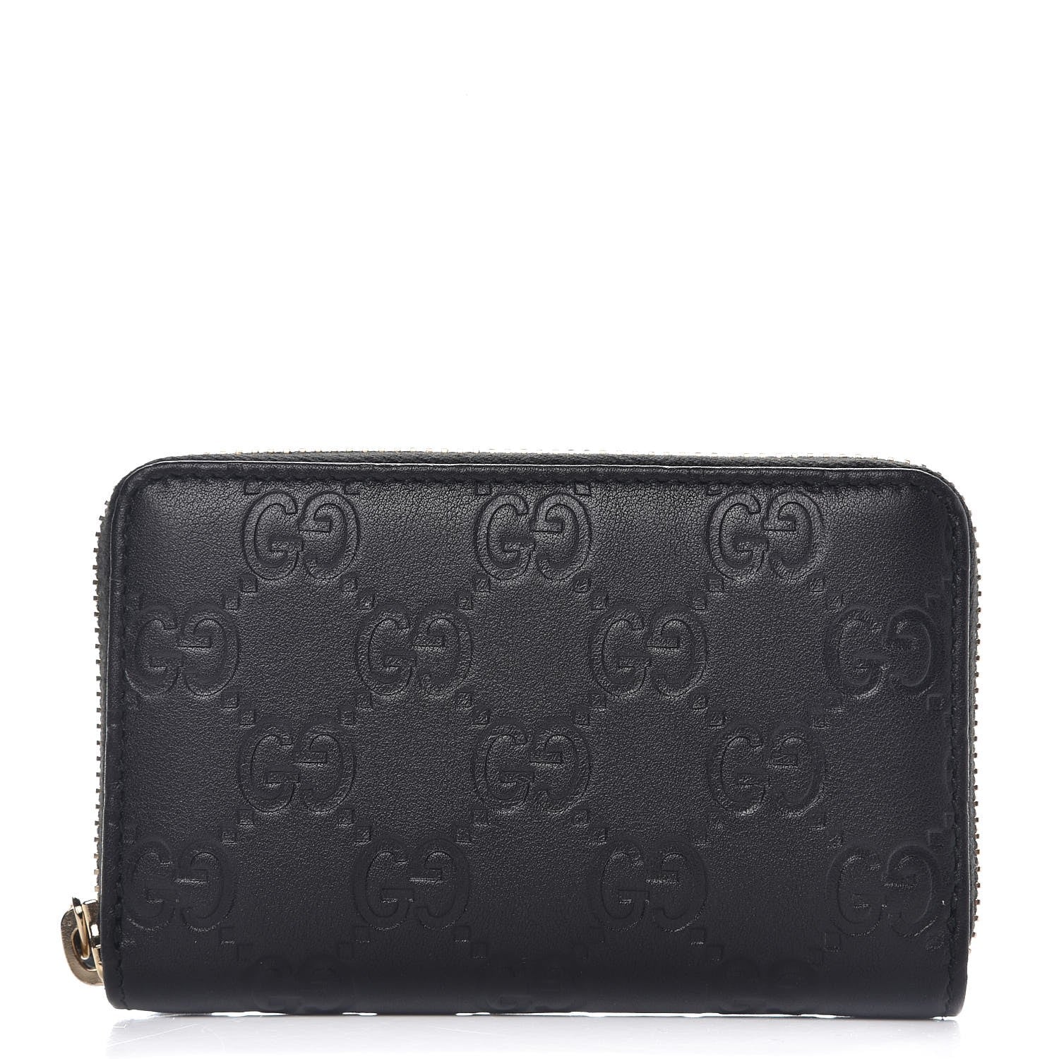 Gucci Guccissima Zip Around Card Case Black 1 of 7
