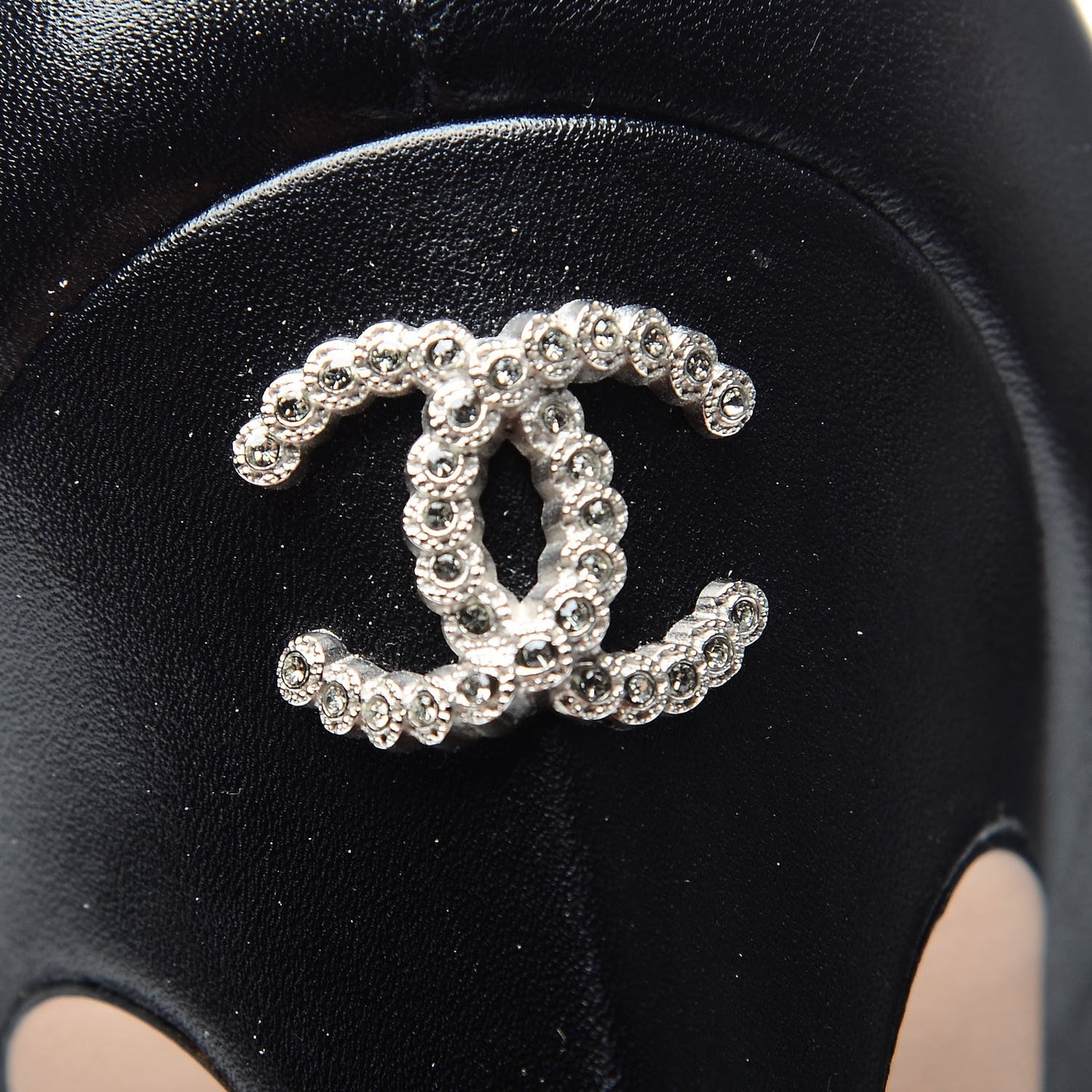 Lambskin Crystal CC Pumps 39 Black