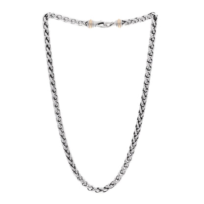 David Yurman Sterling Silver 14K Yellow Gold 6mm Wheat Chain Necklace 3 of 4