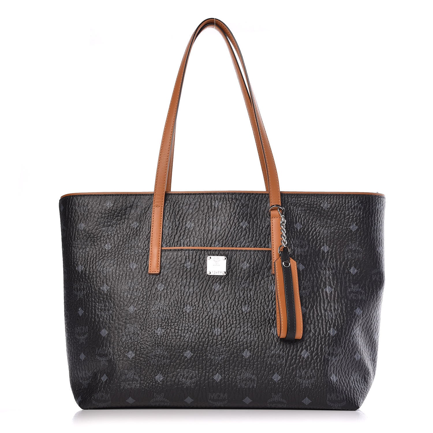 MCM Visetos Medium Anya Shopper Tote Black 1 of 10