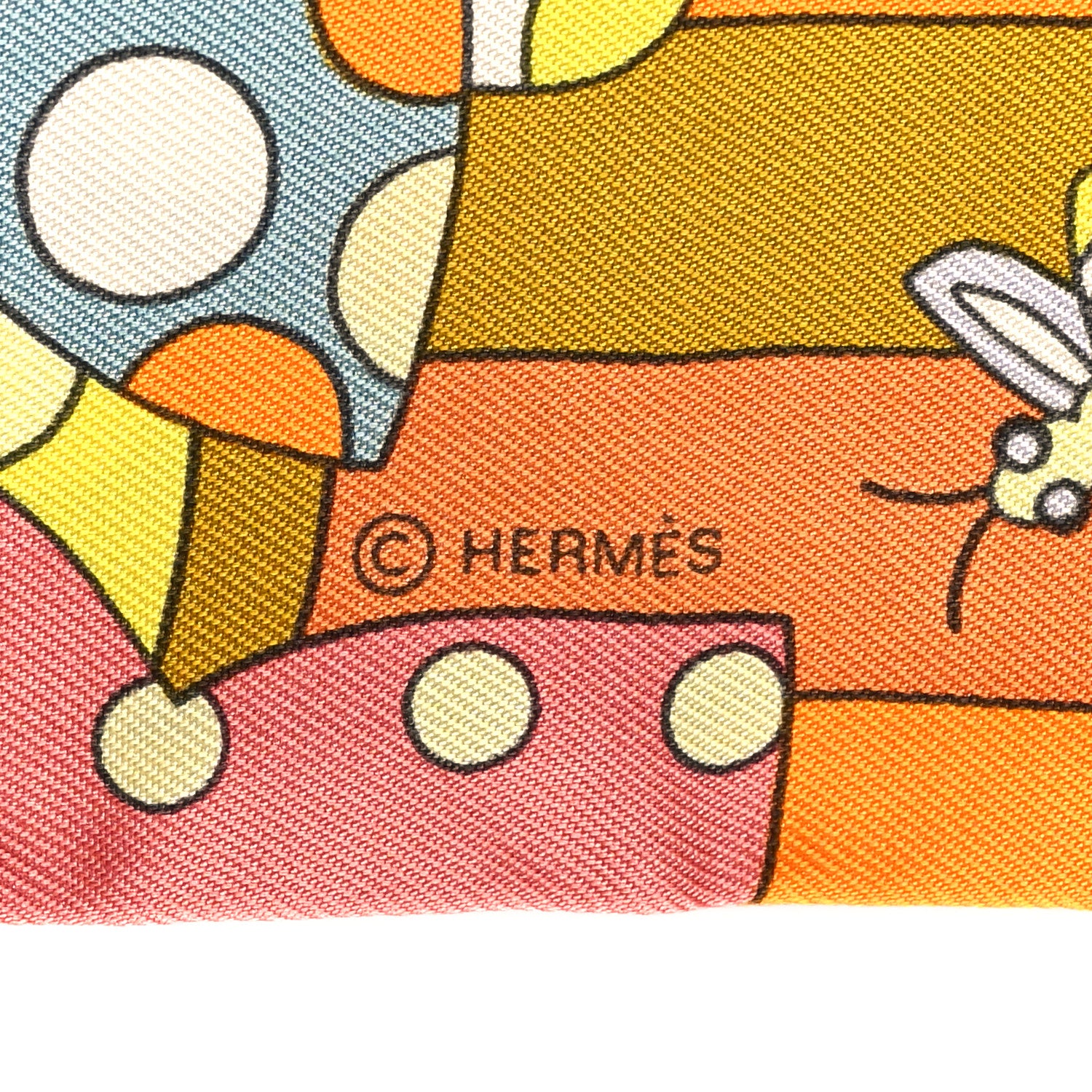 Hermes Silk Les Murmures de la Foret Twilly Orange Jaune Vif Vert 4 of 4
