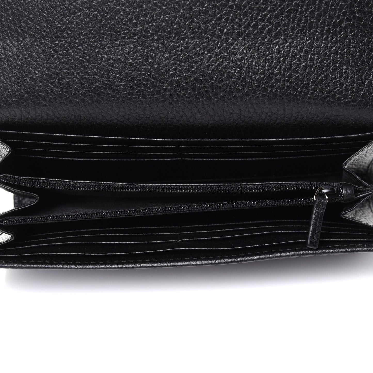 Dollar Calfskin Interlocking G Continental Wallet Black