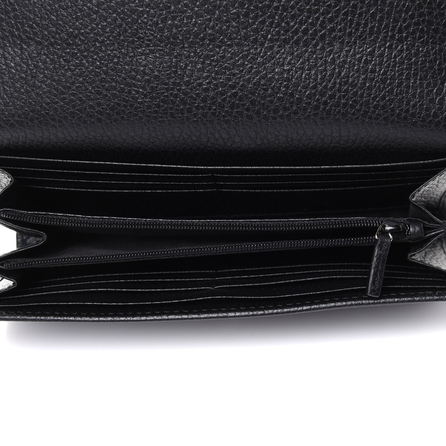 Gucci Dollar Calfskin Interlocking G Continental Wallet Black 5 of 9