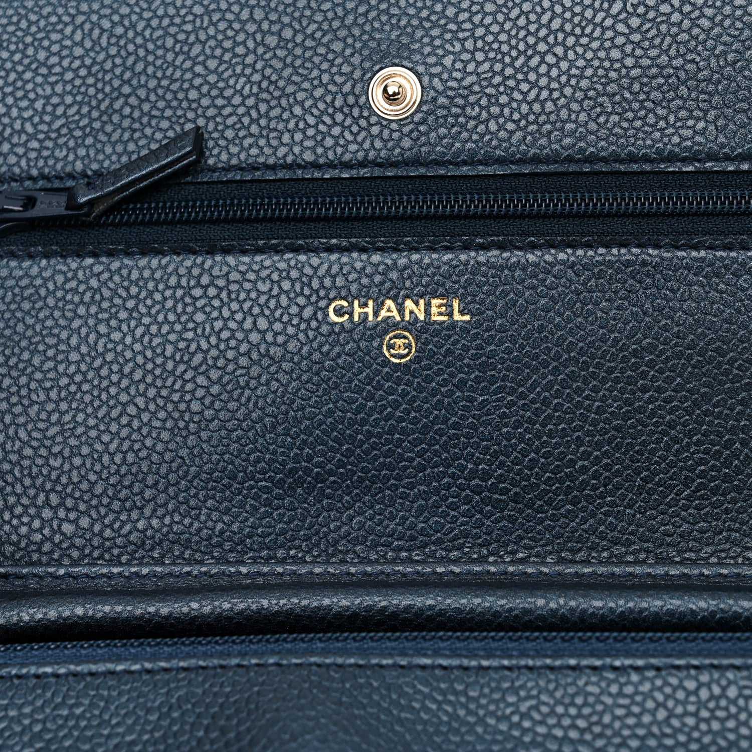 Chanel Iridescent Caviar Quilted Wallet on Chain WOC Blue 6 of 11