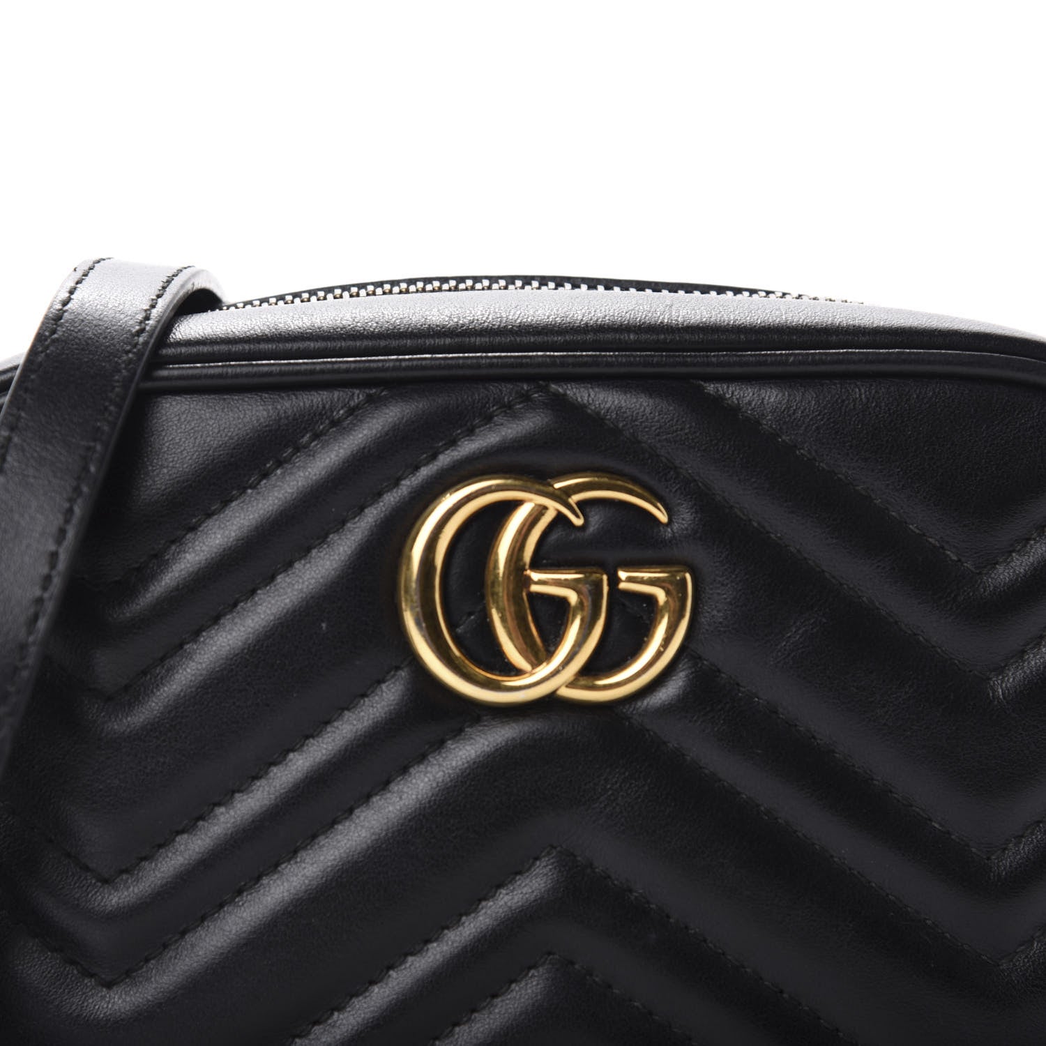 Gucci Calfskin Matelasse Mini GG Marmont Chain Shoulder Bag Black 11 of 11