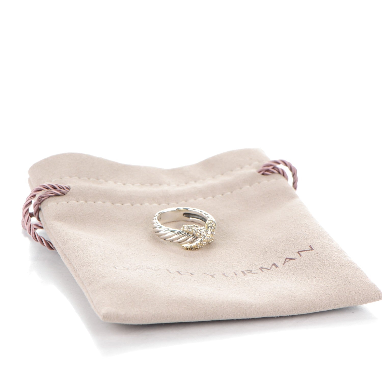 David Yurman Sterling Silver Diamond 9mm X Ring 51.5 6 7 of 7
