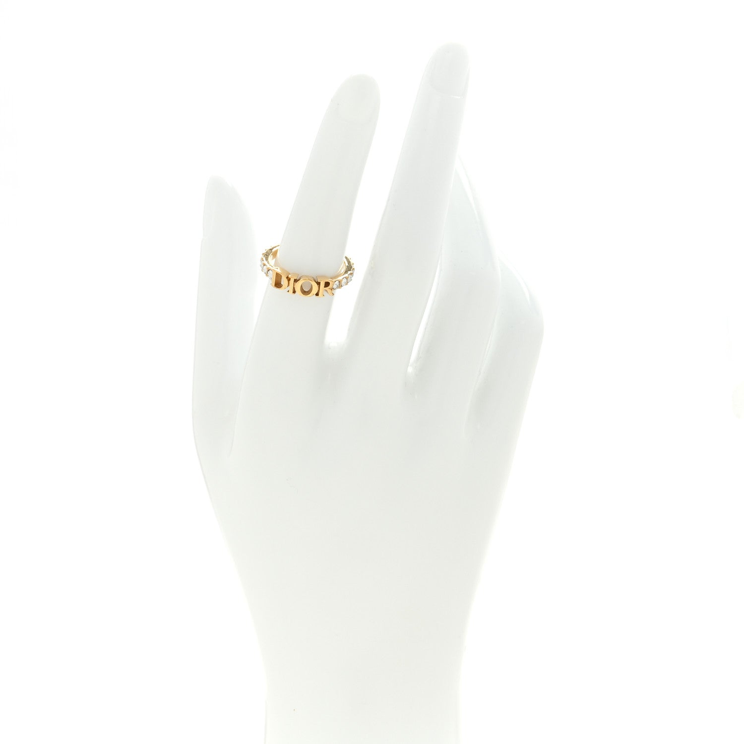 Christian Dior Metal Crystal DIO(R)EVOLUTION Ring M 52 6 Gold