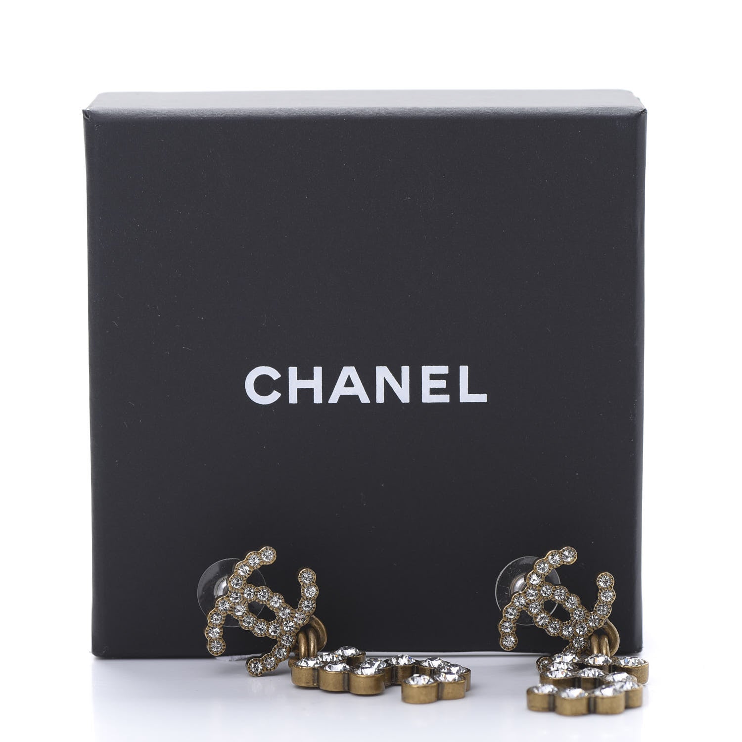 Chanel Metal Crystal City of Lights No 5 Drop Earrings Gold 5 of 5