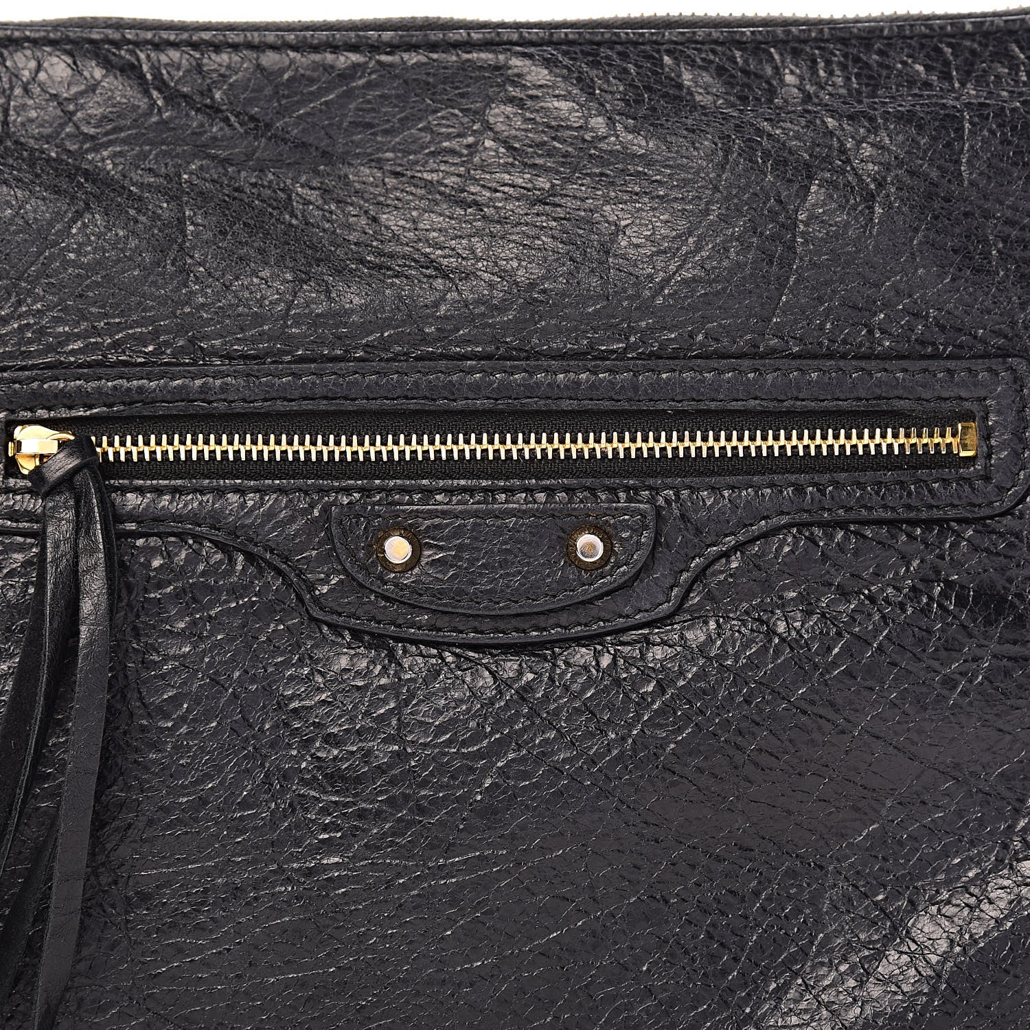 Balenciaga Agneau Classic Gold Hardware Small Pouch Black 9 of 9
