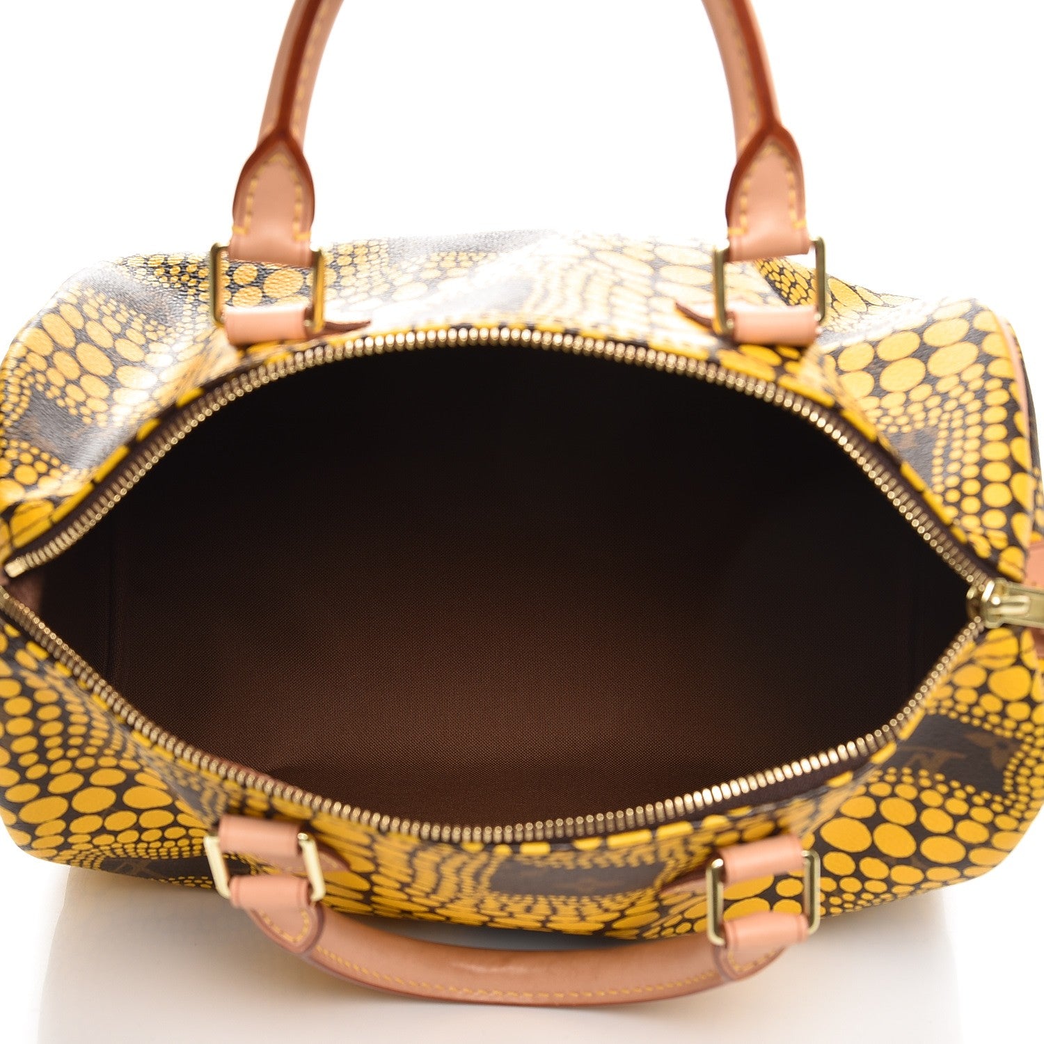 Louis Vuitton Monogram Kusama Town Speedy 30 Yellow 5 of 11