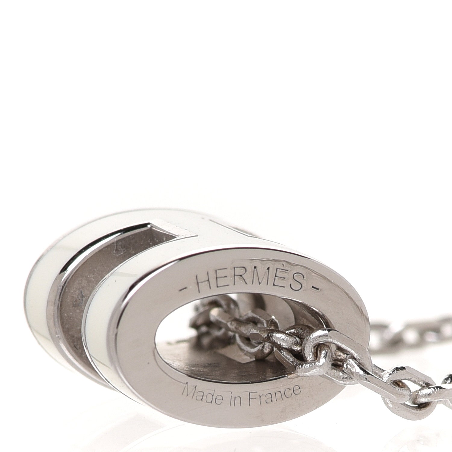 Hermes Lacquered Palladium Mini Pop H Pendant Necklace White 6 of 7