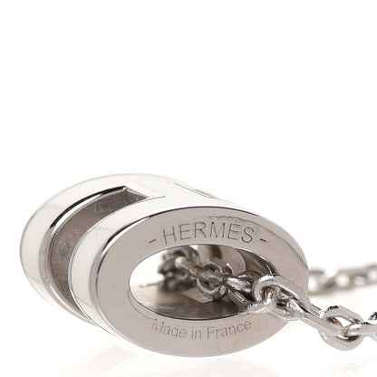Hermes Lacquered Palladium Mini Pop H Pendant Necklace White 6 of 7