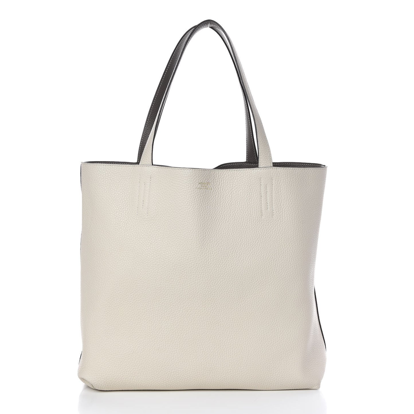 Taurillon Clemence Double Sens 36 Reversible Tote Etain Beton
