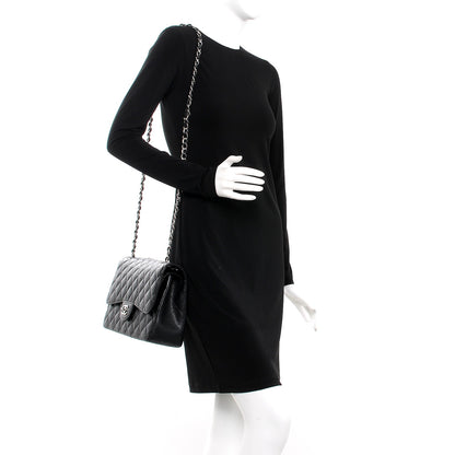 Chanel Caviar Quilted Jumbo Double Flap Black 2 of 11