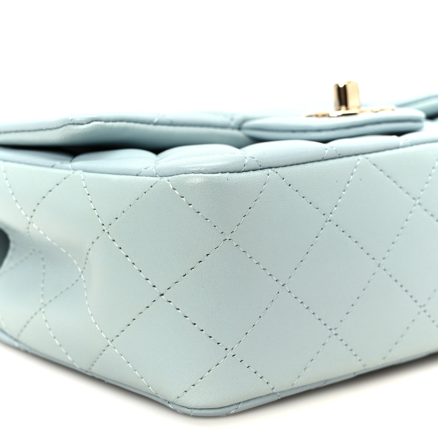 Chanel Lambskin Quilted Mini Top Handle Rectangular Flap Light
