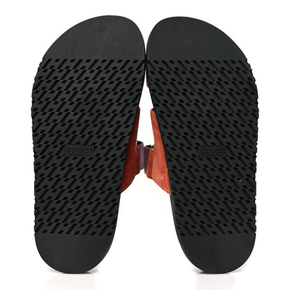 Hermes Velvet Womens Chypre Sandals 36 Orange Canyon Bruyère 6 of 8