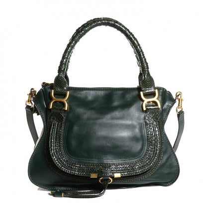 Chloe Calfskin Python Medium Marcie Satchel Green Blue 1 of 18