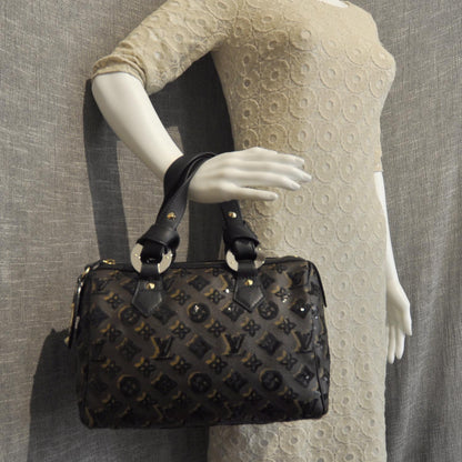 Louis Vuitton Monogram Sequins Eclipse Speedy 28 Black 2 of 8