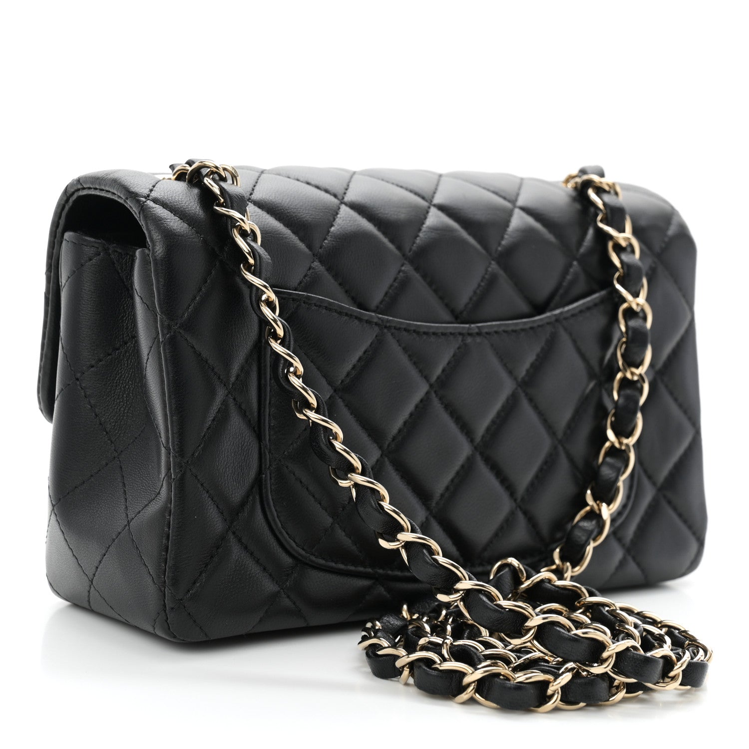 Chanel Lambskin Quilted Mini Rectangular Flap Black 3 of 10