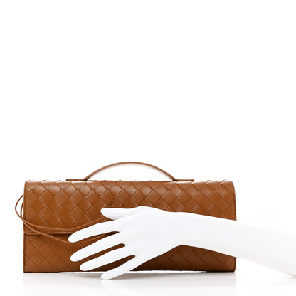 Bottega Veneta Nappa Intrecciato Long Andiamo Top Handle Clutch Cognac 2 of 7