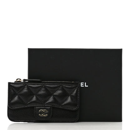 Chanel Caviar Quilted Flap Zip Card Holder Black 8 of 8