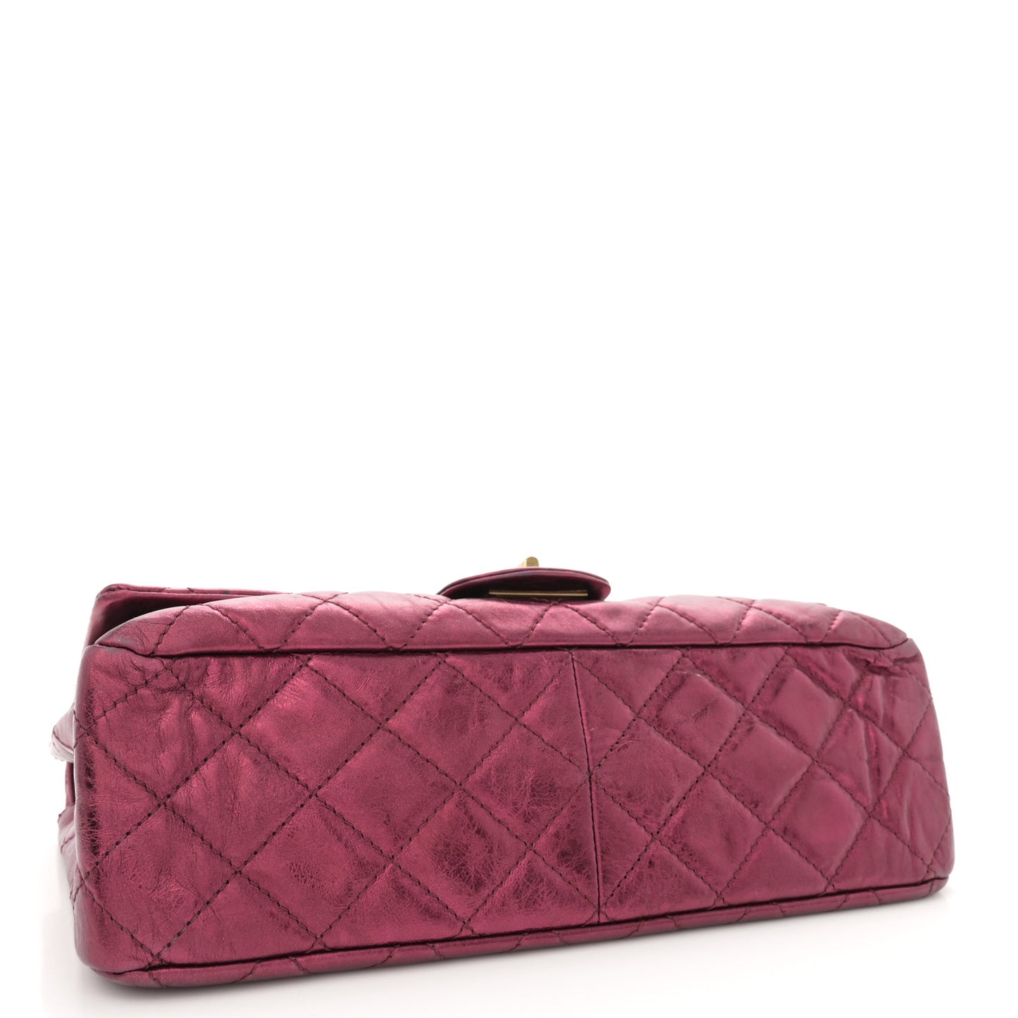 Metallic Aged Calfskin Quilted 2.55 Reissue 227 Flap Dark Red